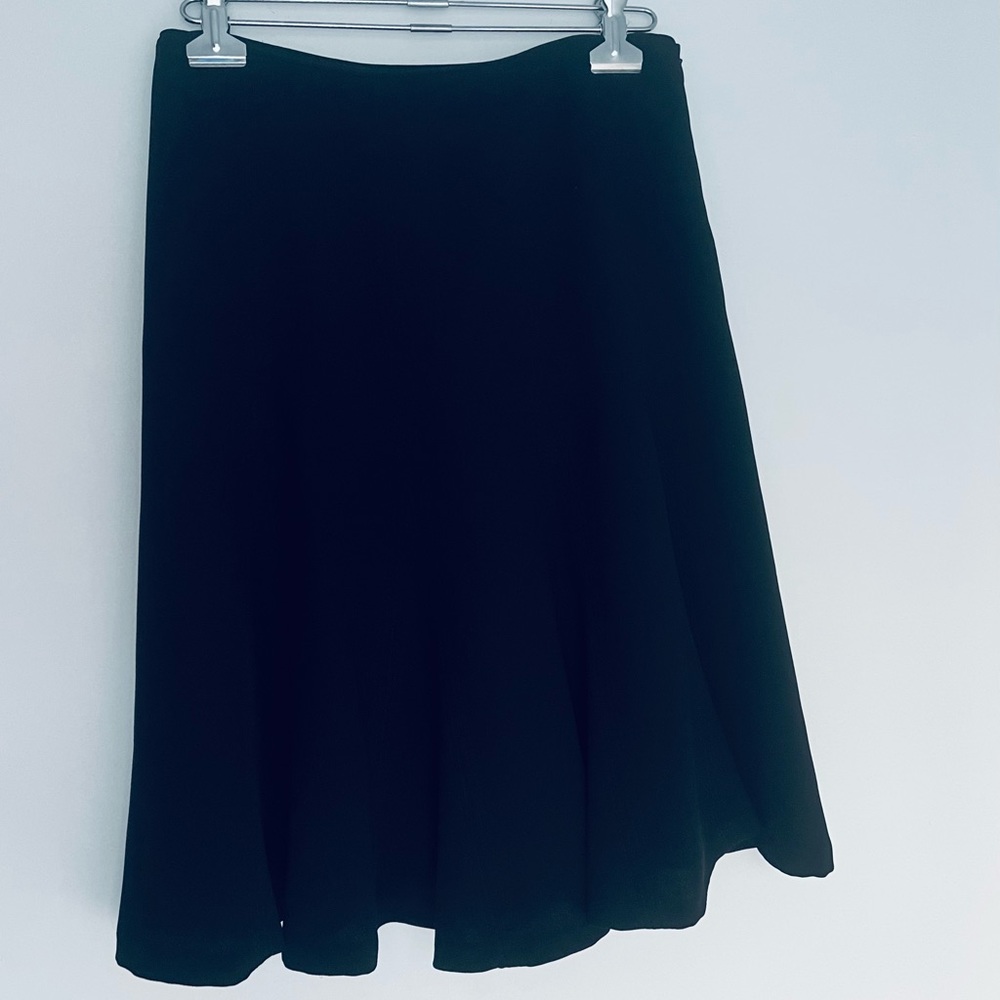 Zara black A-line fit and flare high waisted midi skirt size 4